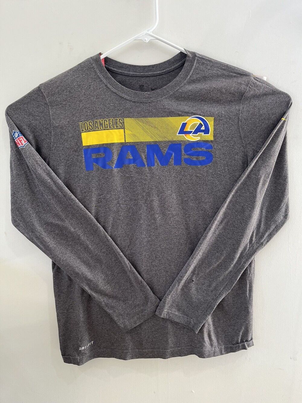 Nike Los Angeles Rams On Field Shirt Mens M Gray Long Sleeve
